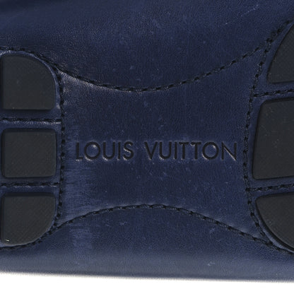 Louis Vuitton Damier Mens Monte Carlo Car Shoe Moccasin Loafers 10 Blue 8 of 9