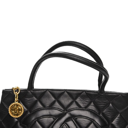 Chanel Lambskin Quilted Medallion Tote Black 13 of 15