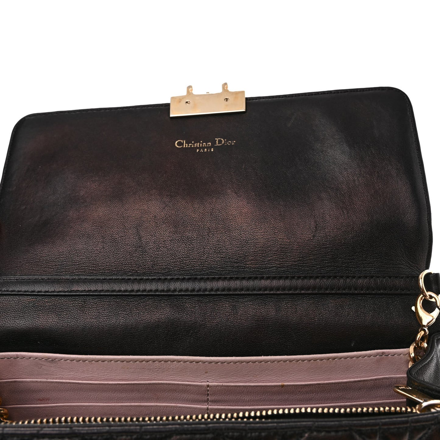 Lambskin Cannage Miss Dior Promenade Pouch Black