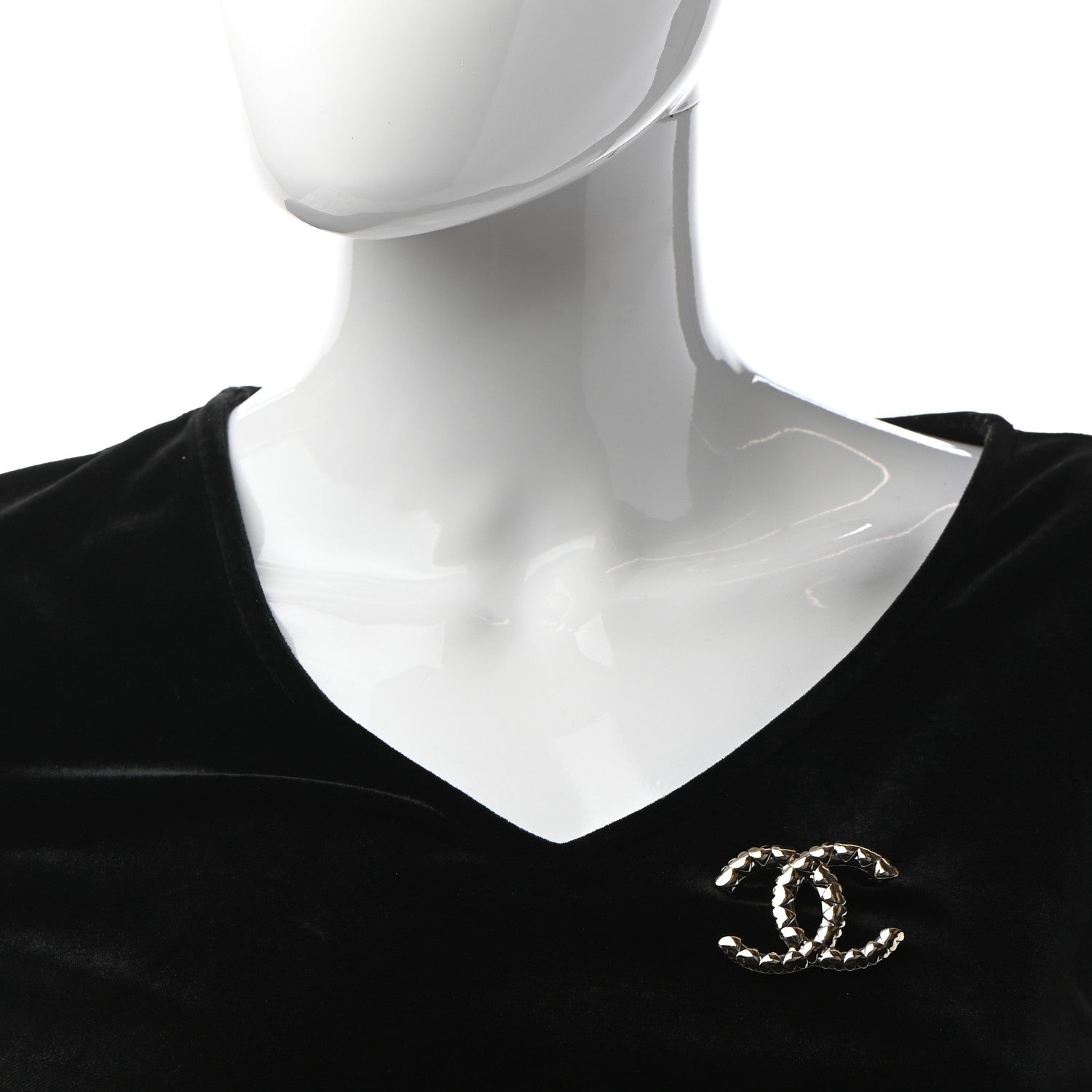 Chanel Metal CC Heart Brooch Gold Silver 2 of 4