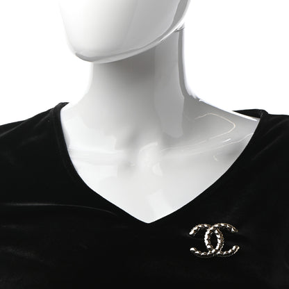Chanel Metal CC Heart Brooch Gold Silver 2 of 4