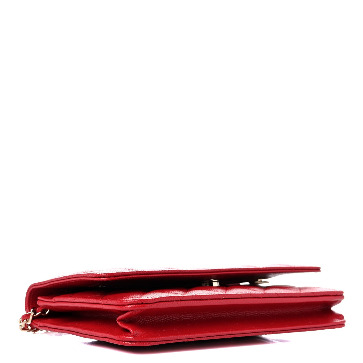 Chanel Caviar Quilted Wallet On Chain WOC Red 4 of 11