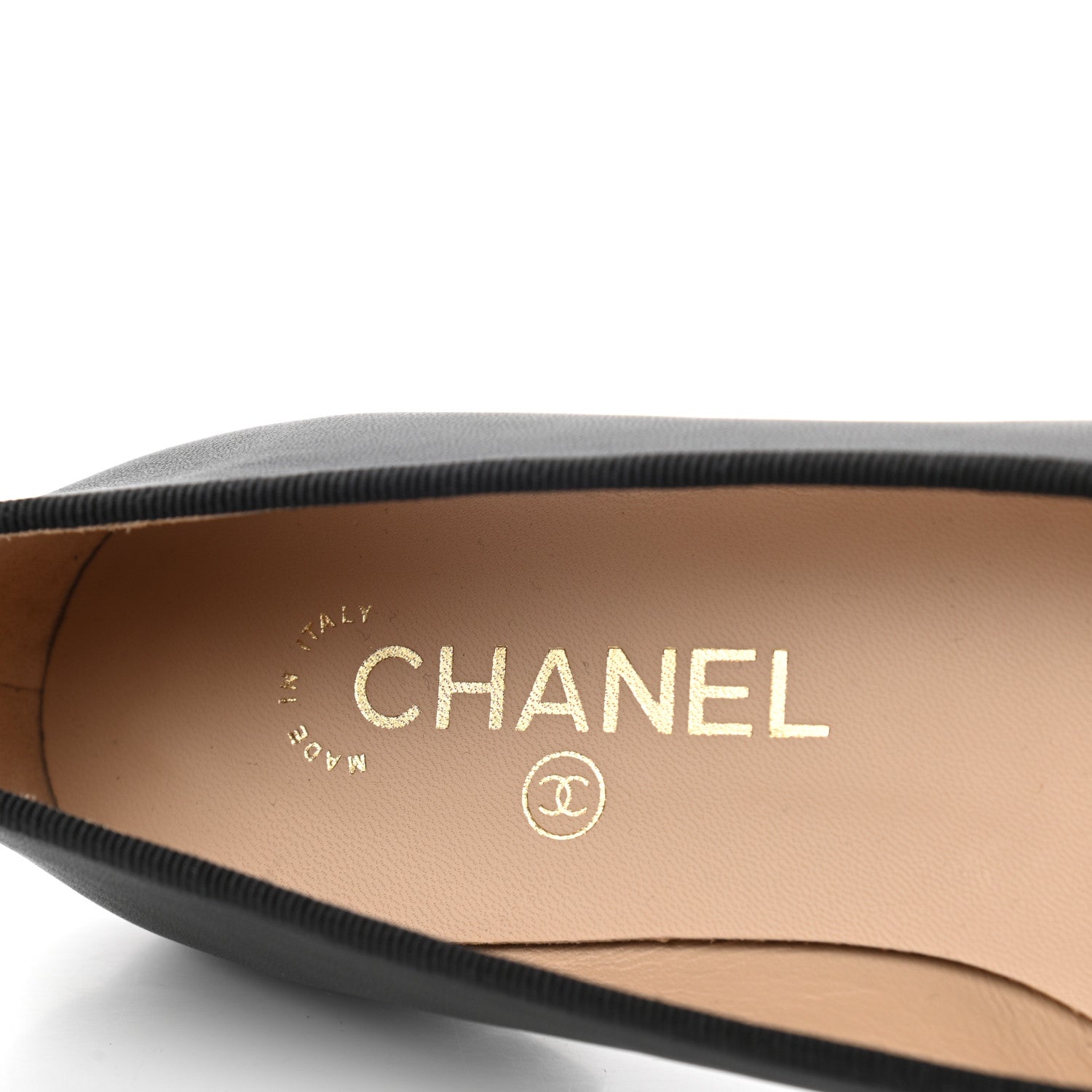 Chanel Lambskin Patent Cap Toe Ballerina Flats 36 Black 7 of 9