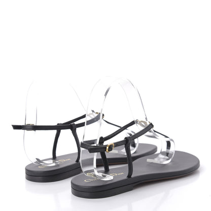 Christian Dior Lambskin Crystal CD Sandal 38 Black 4 of 8