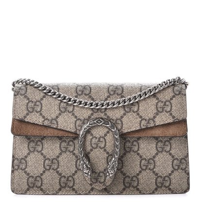 Gucci GG Supreme Monogram Super Mini Dionysus Shoulder Bag Taupe 1 of 8