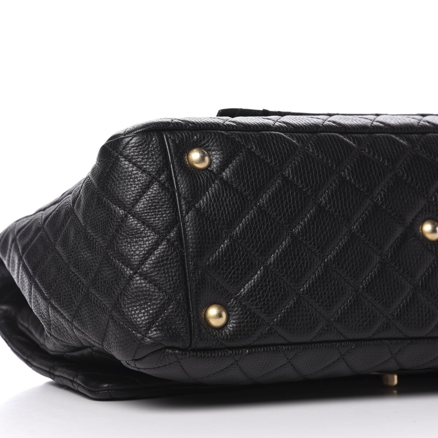Calfskin Quilted XXL Travel Flap Bag Black