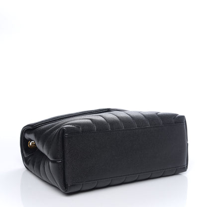 Saint Laurent Grain de Poudre Calfskin Y Quilted Monogram Small Loulou Chain Satchel Black 3 of 9