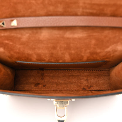 Valentino Garavani Pebbled Calfskin Medium Rockstud Flip Lock Crossbody Bag Bright Cognac 5 of 16