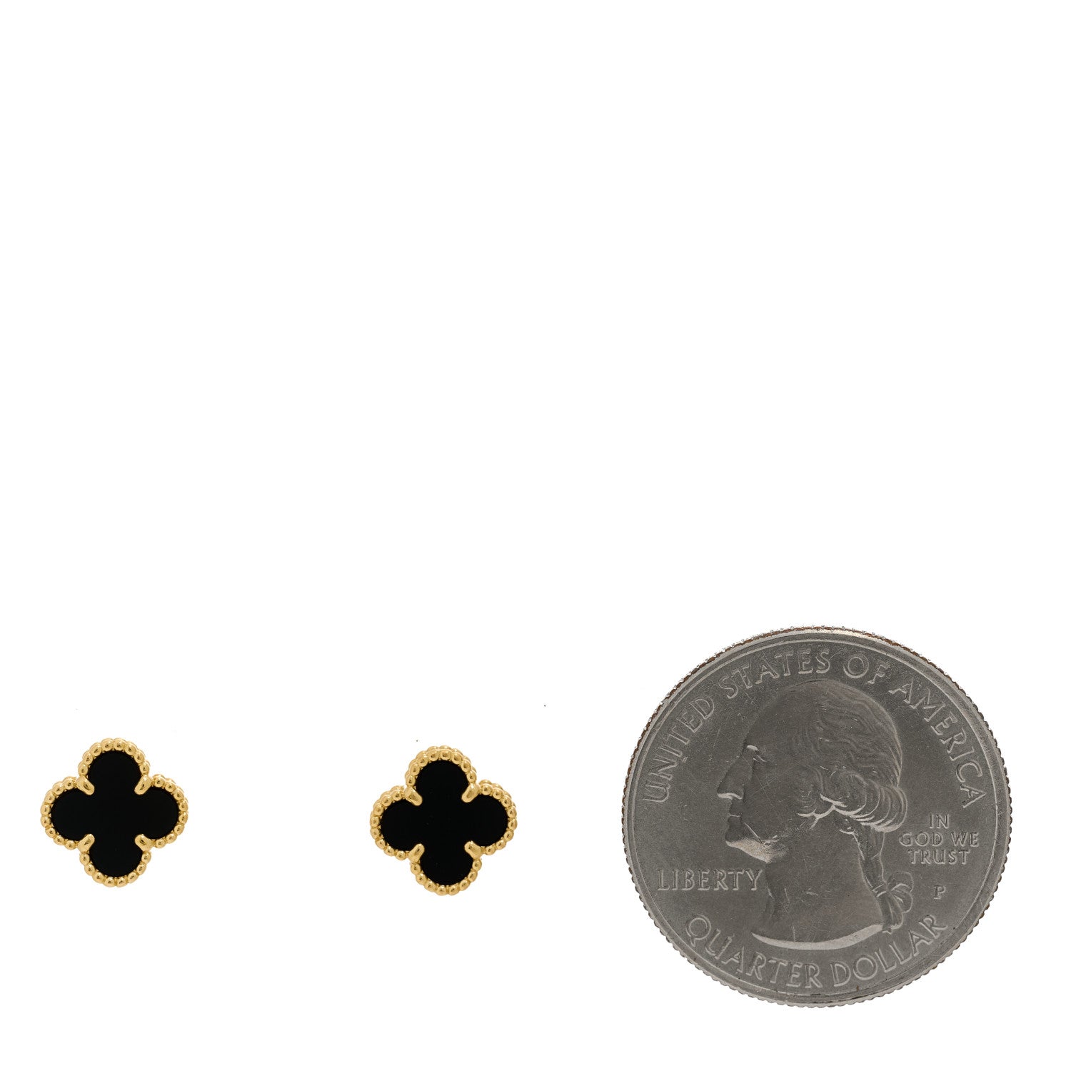 Van Cleef & Arpels 18K Yellow Gold Black Onyx Sweet Alhambra Earrings 2 of 5