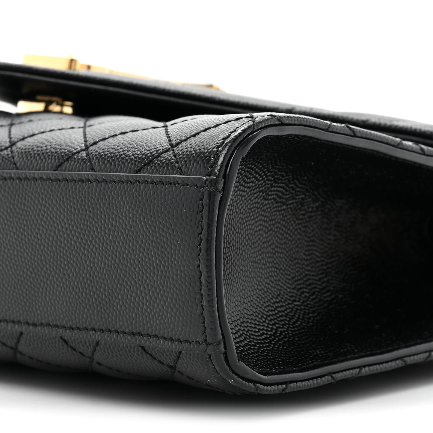 Grain De Poudre Textured Mixed Matelasse Triquilt Medium Monogram Satchel Black