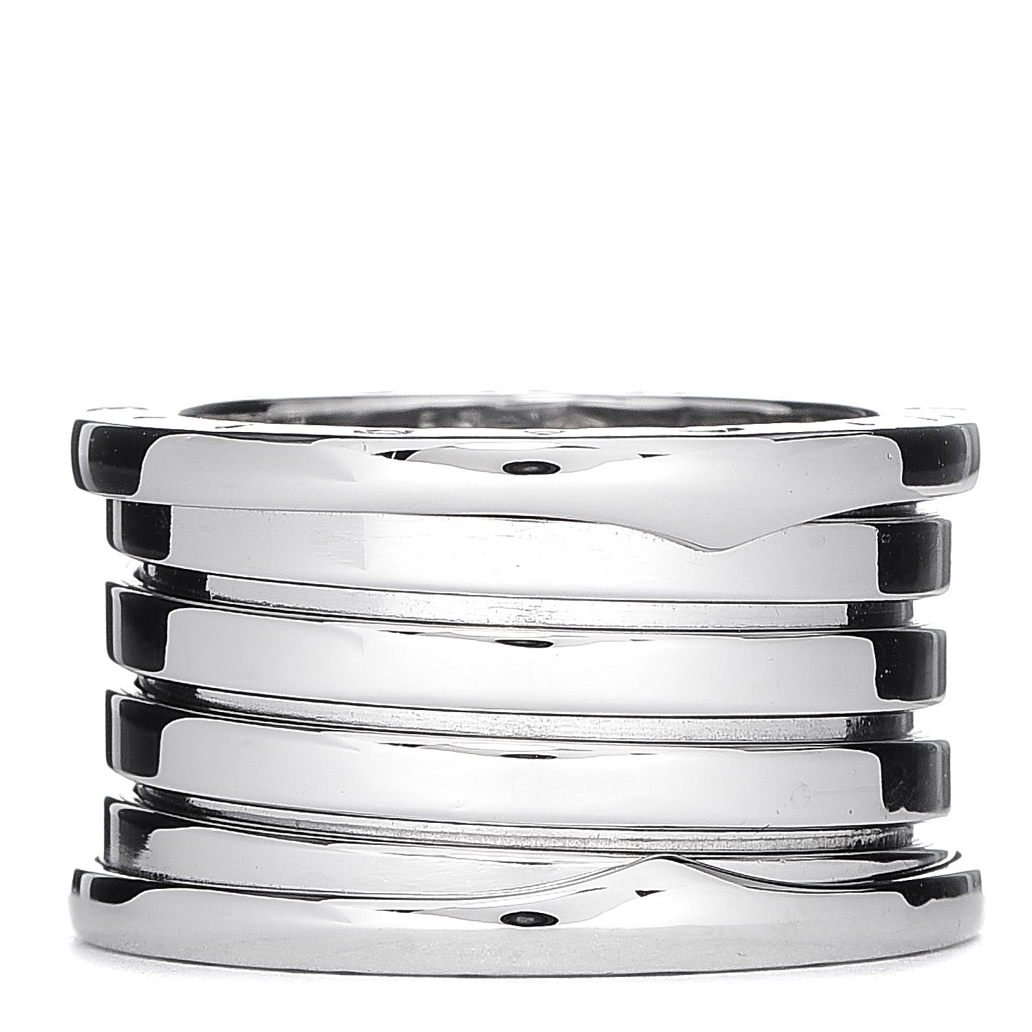 Bulgari 18K White Gold B.Zero1 Five-Band XX Anniversary Ring 55 7.25 1 of 5