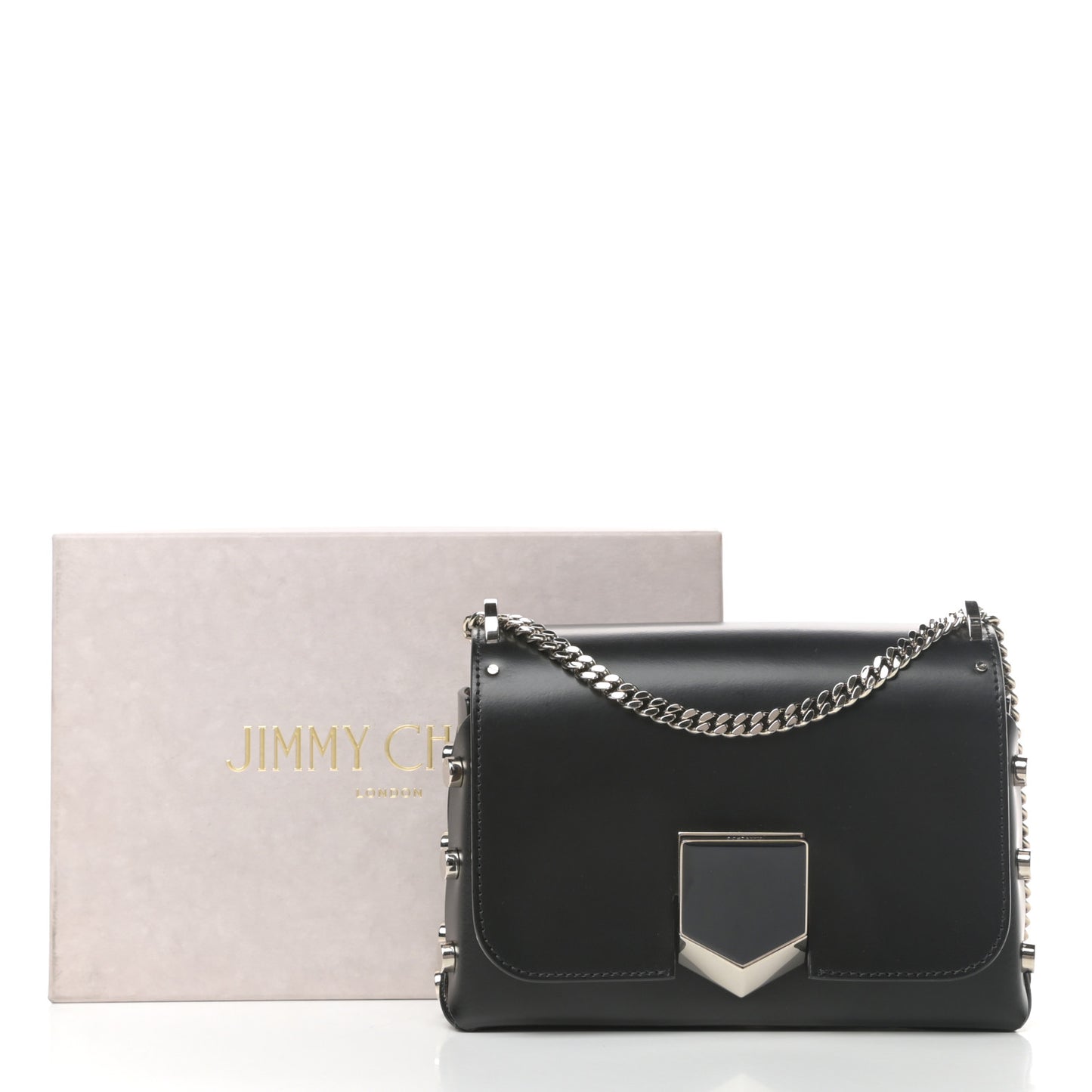 Smooth Calfskin Lockett Petite Shoulder Bag Black