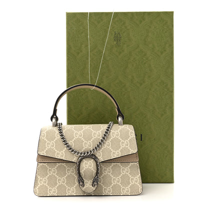 Gucci GG Supreme Monogram Mini Dionysus Top Handle Bag Beige Mystic White Oatmeal 12 of 12