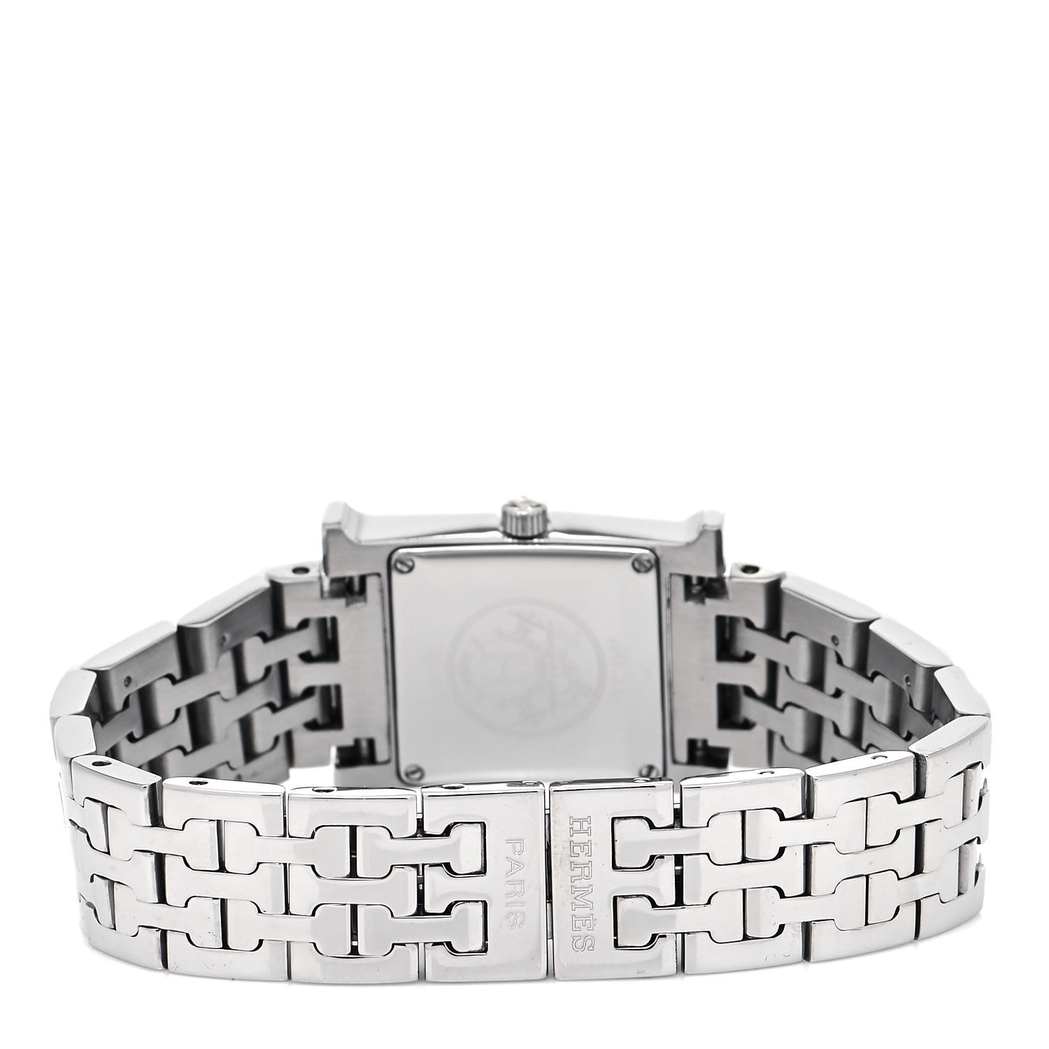 Hermes Stainless Steel Diamond Bezel 21mm Heure H Hour Quartz Watch 3 of 5