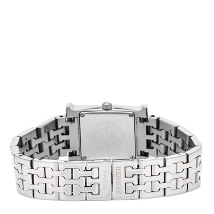 Hermes Stainless Steel Diamond Bezel 21mm Heure H Hour Quartz Watch 3 of 5
