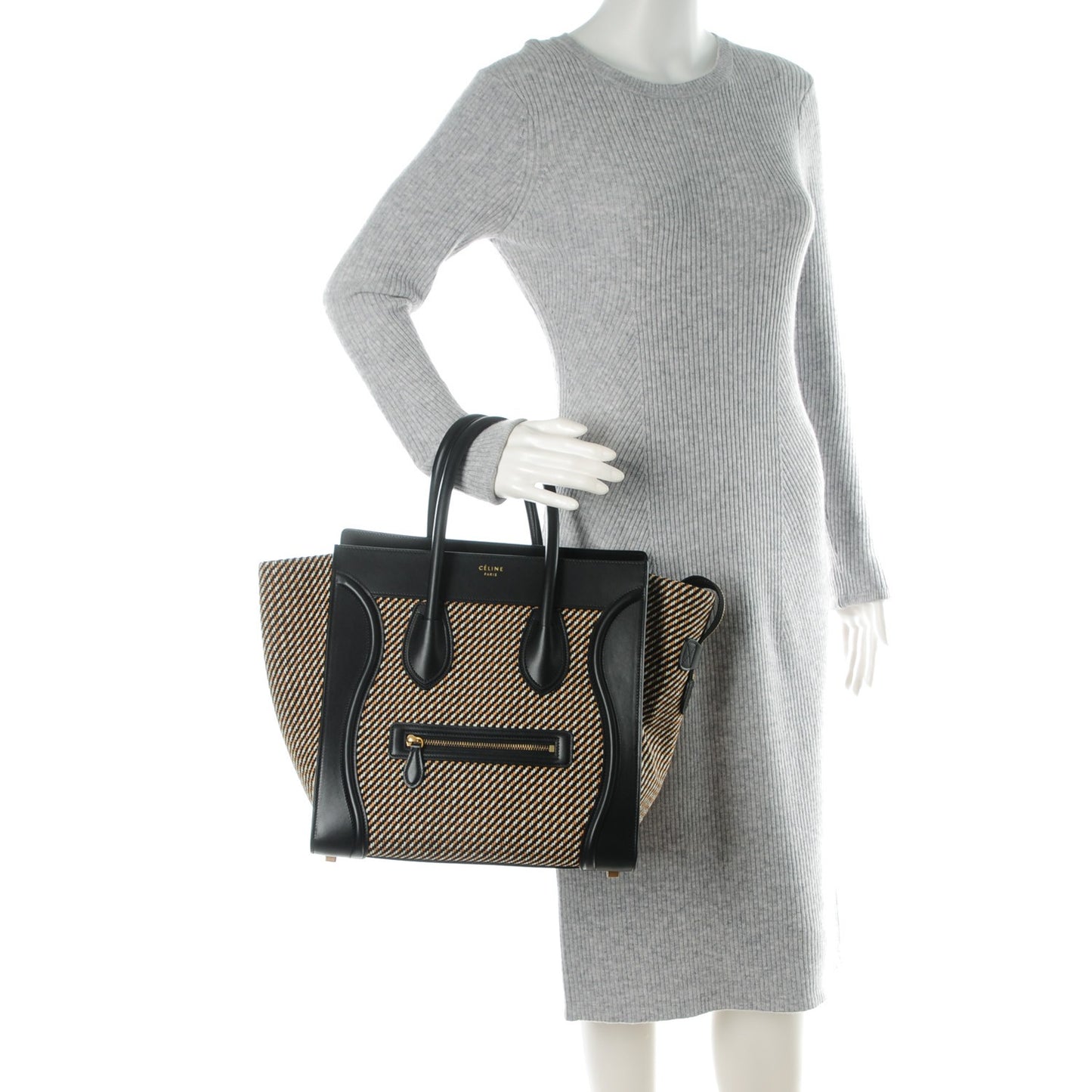 Twill Smooth Calfskin Mini Luggage Dune Black