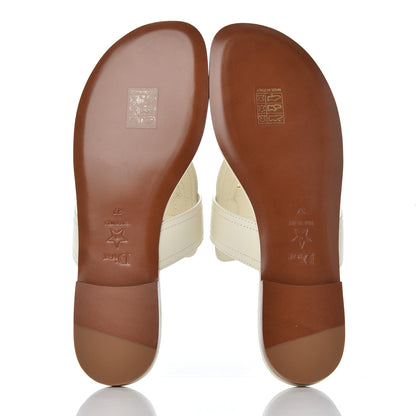 Christian Dior Calfskin 30 Montaigne Thong Sandals 37 White 5 of 11
