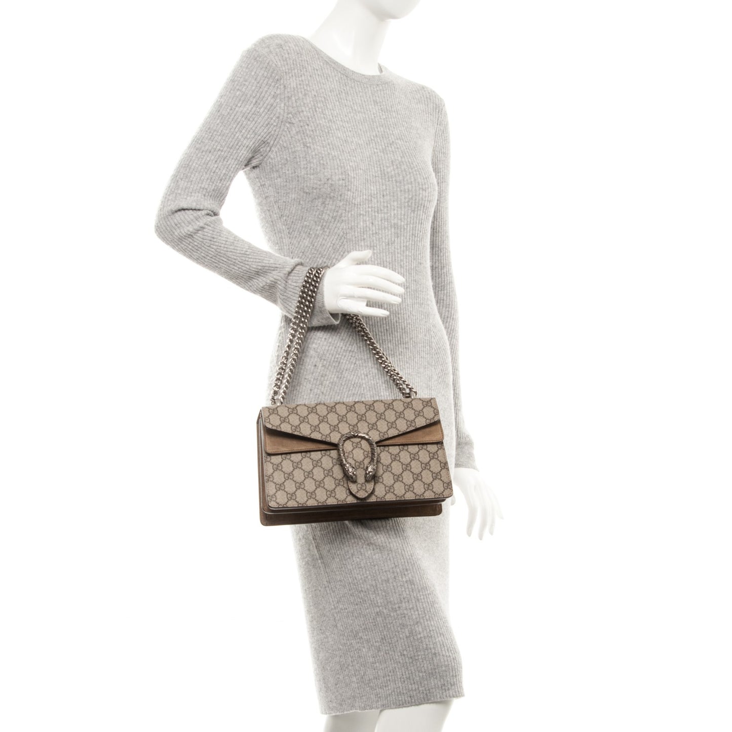 GG Supreme Monogram Small Dionysus Shoulder Bag Taupe