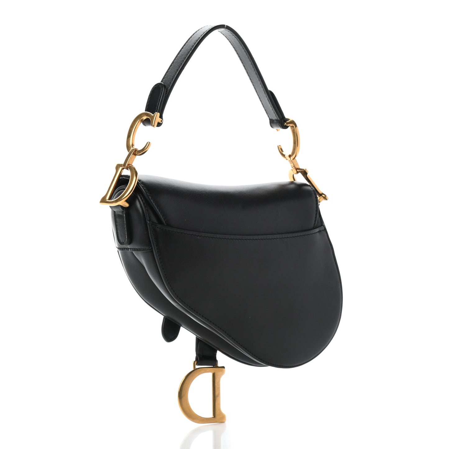 Calfskin Mini Saddle Bag Black