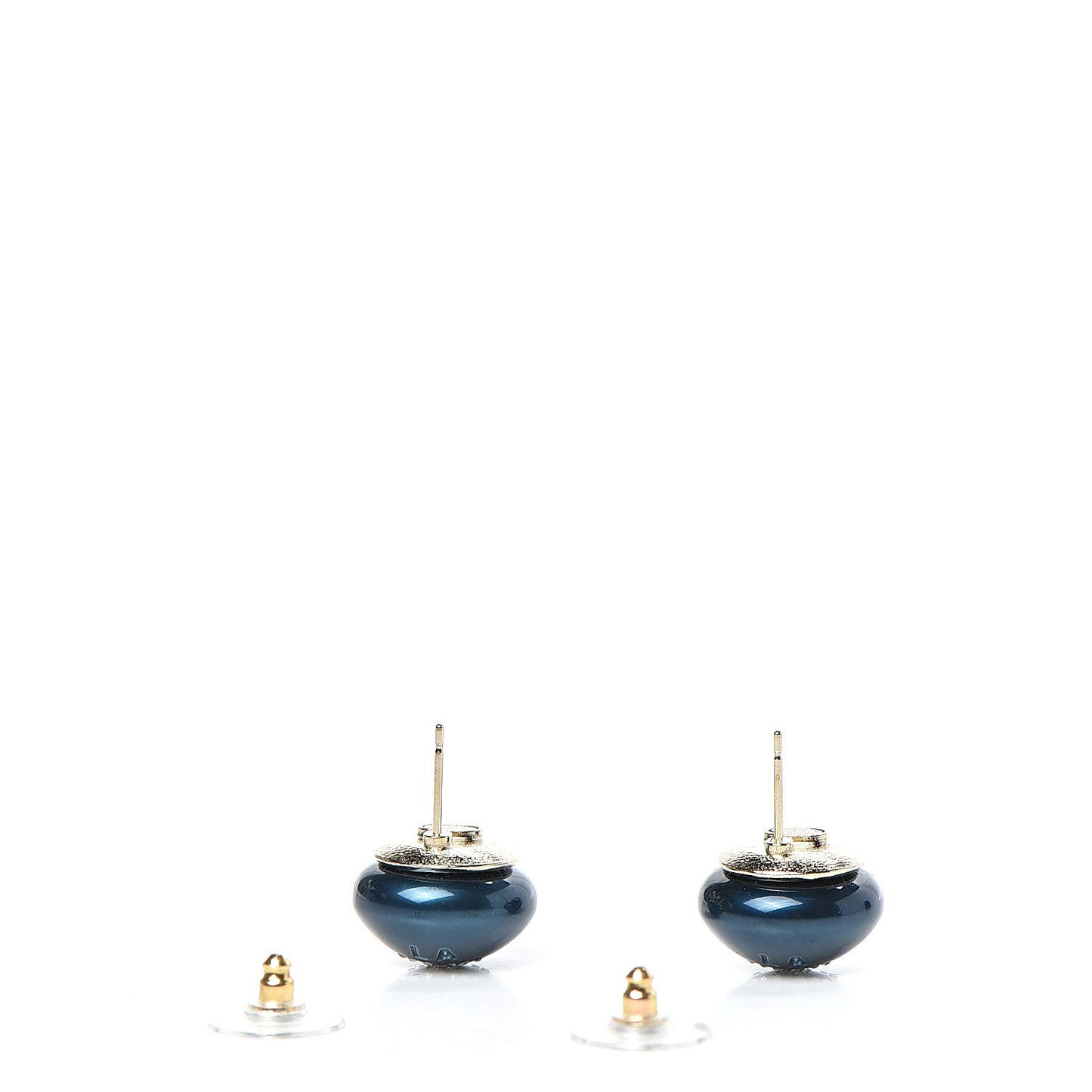 Resin Crystal CC La Pausa Earrings Navy Gold