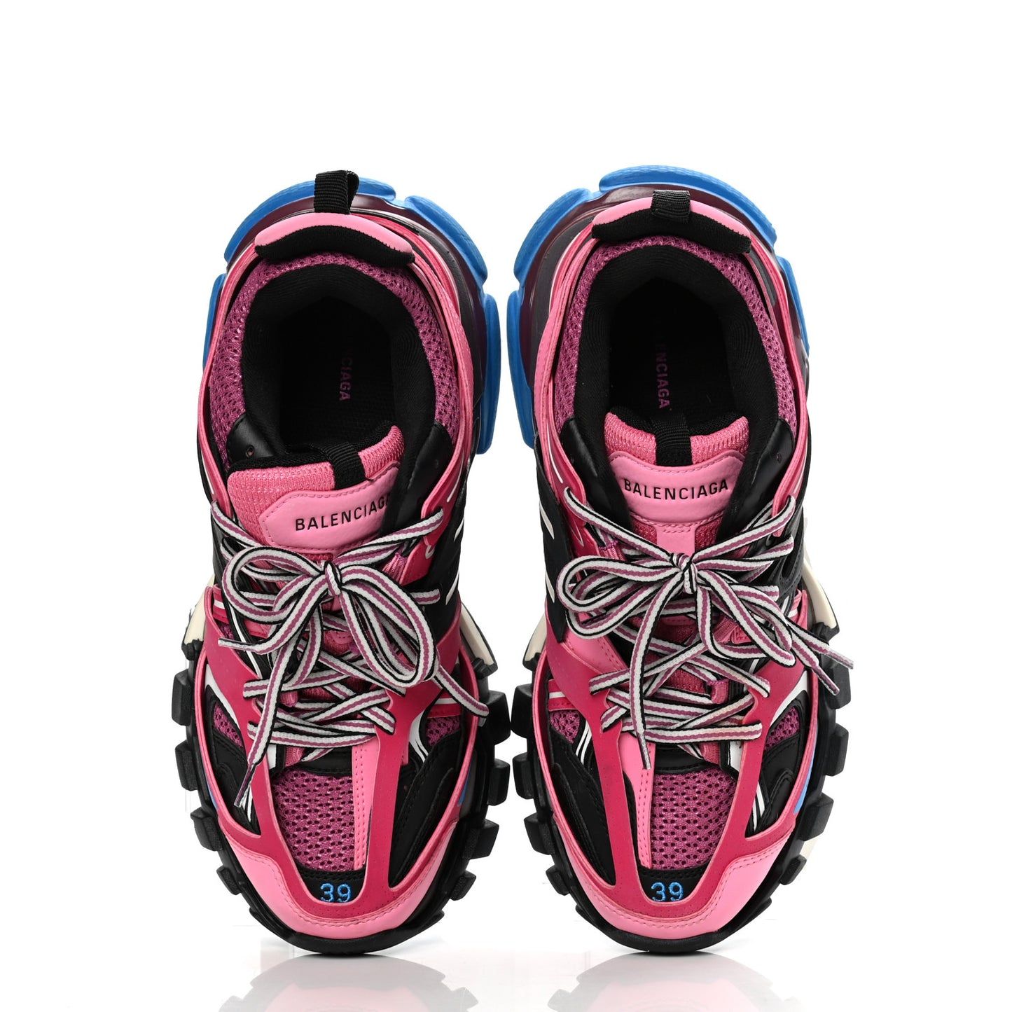 Mesh Nylon Metallic Fabric Womens Track Sneakers 39 Pink Blue