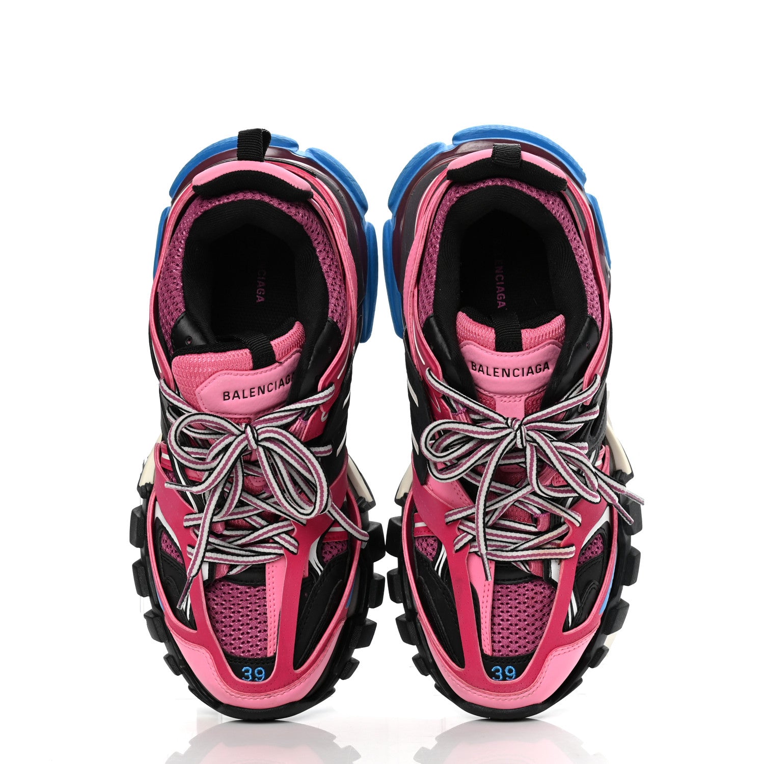 Balenciaga Mesh Nylon Metallic Fabric Womens Track Sneakers 39 Pink Blue 5 of 9
