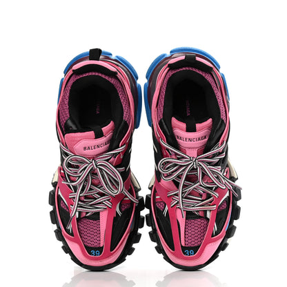 Balenciaga Mesh Nylon Metallic Fabric Womens Track Sneakers 39 Pink Blue 5 of 9