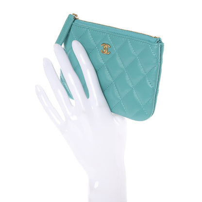 Chanel Lambskin Quilted Small Cosmetic Case Turquoise 2 of 7