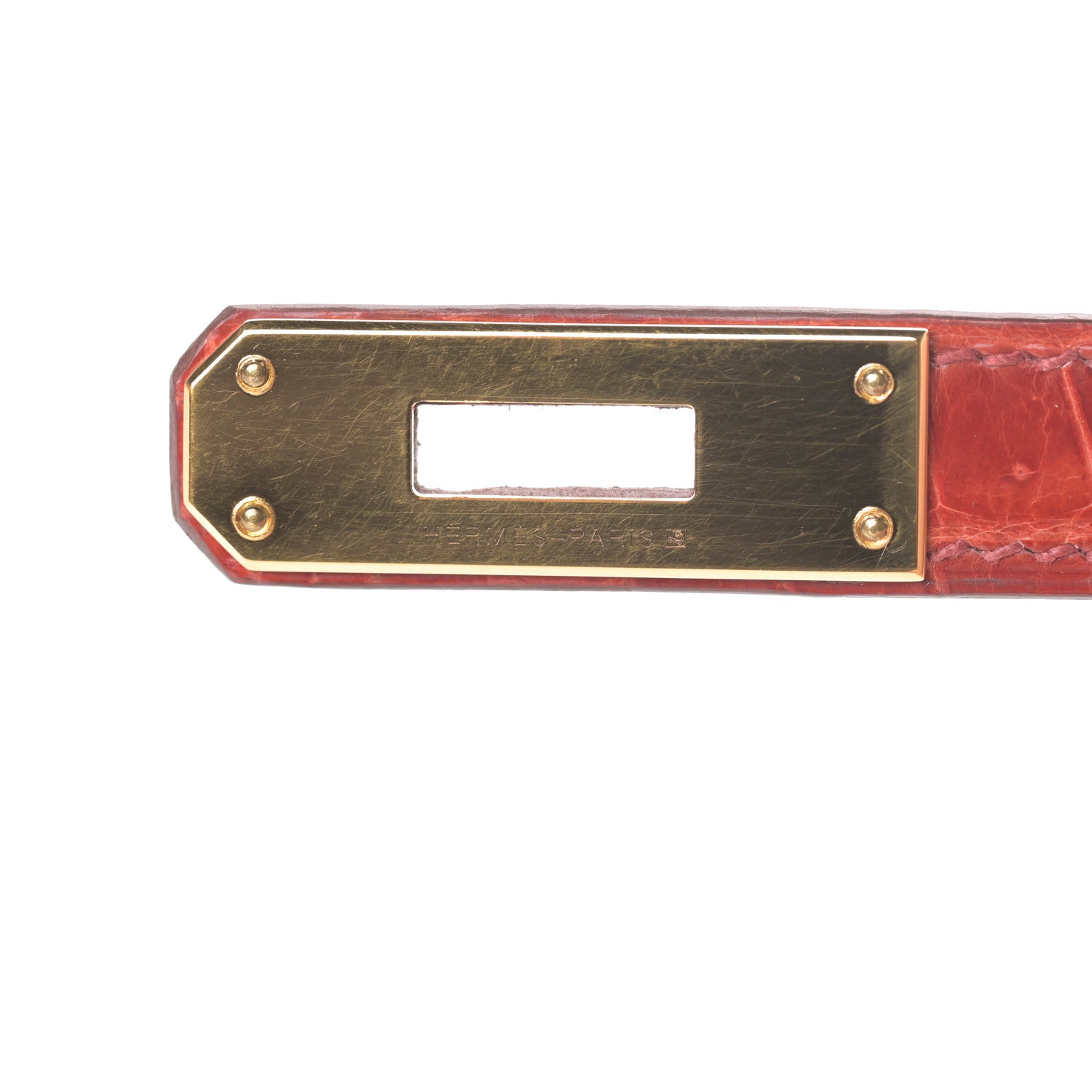 Hermes Shiny Porosus Crocodile Kelly Cut Pochette Sanguine 19 of 30