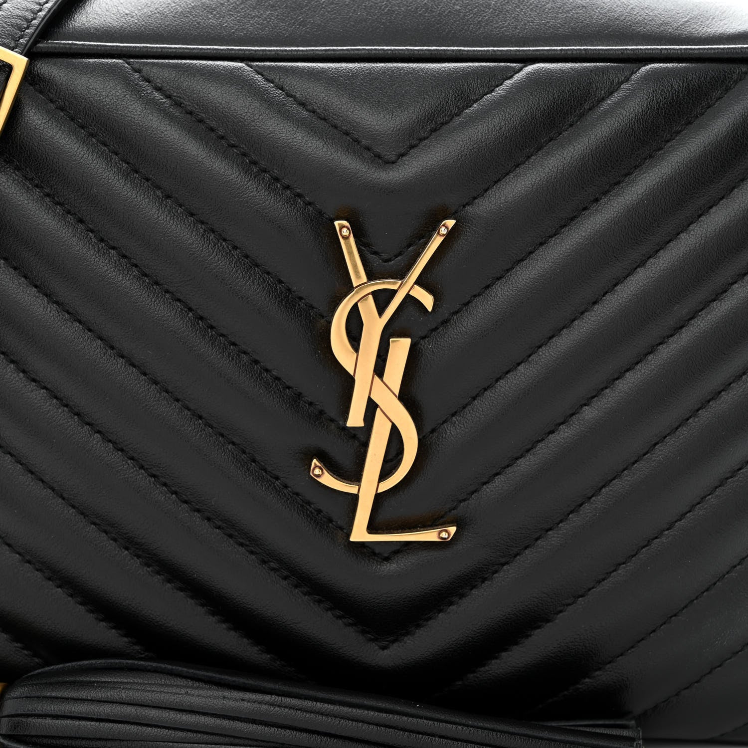 Saint Laurent Calfskin Matelasse Monogram Lou Camera Bag Black 8 of 10