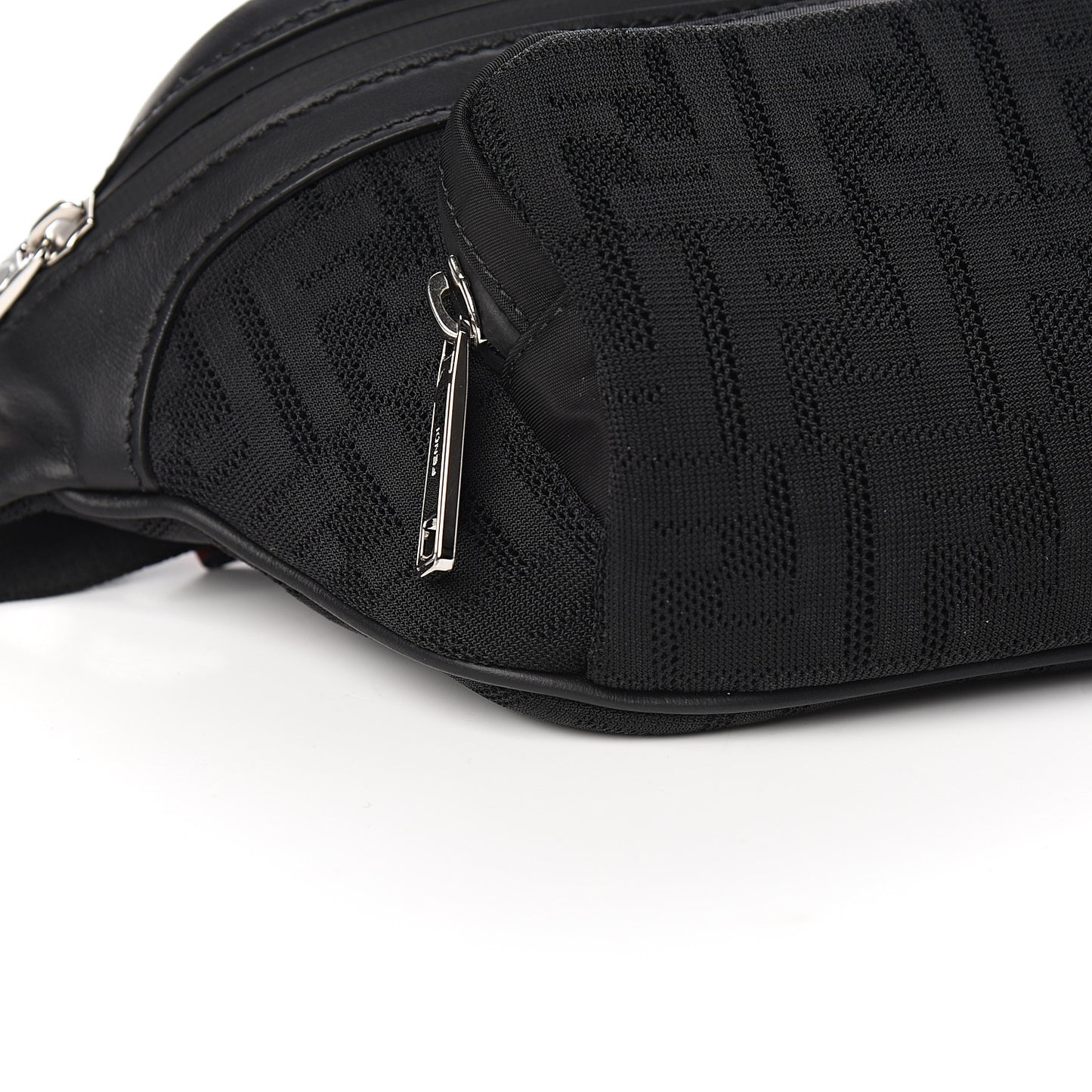 Neoprene Mesh Vitello Grace FF Pocket Belt Bag Black
