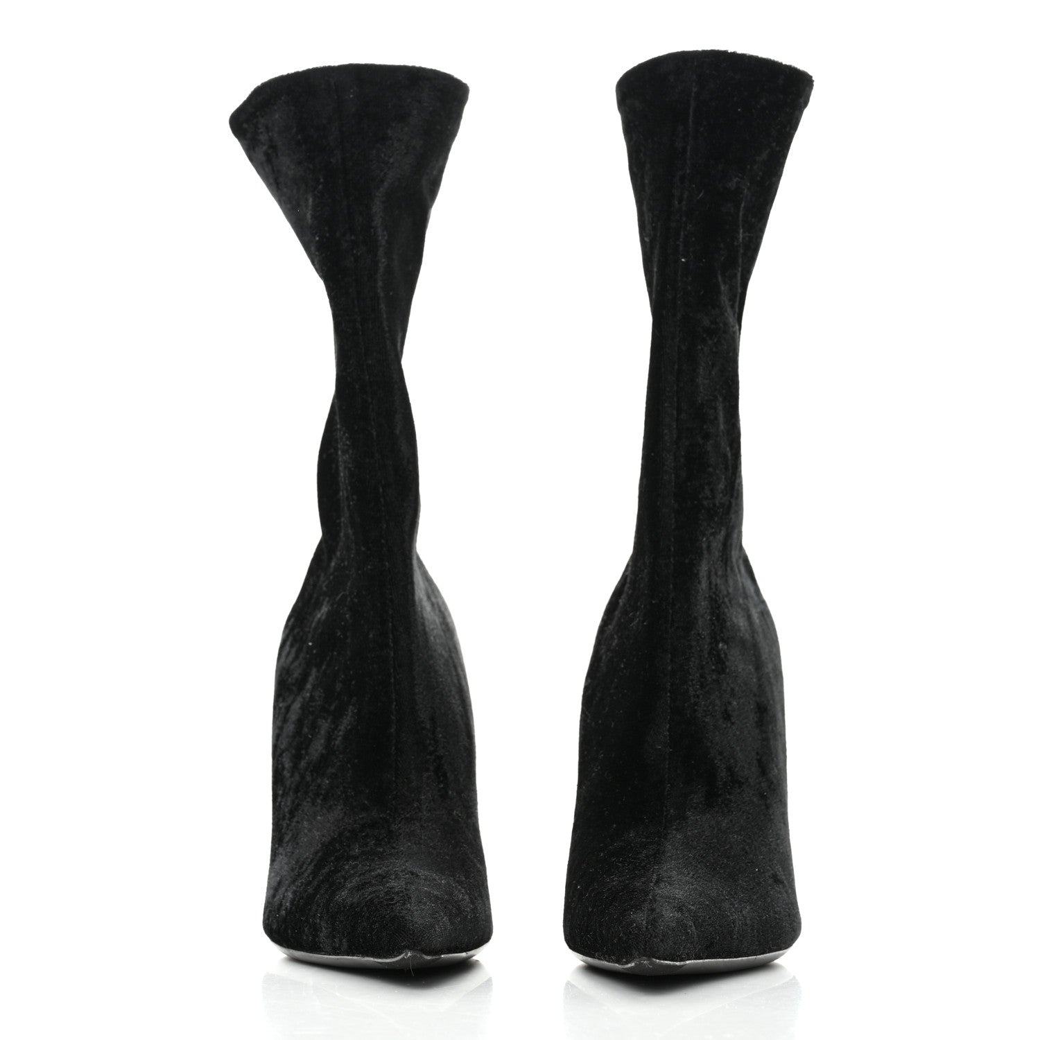 Balenciaga Velvet Spandex Extreme Pointed Toe Knife Ankle Boots 36 Black 2 of 7