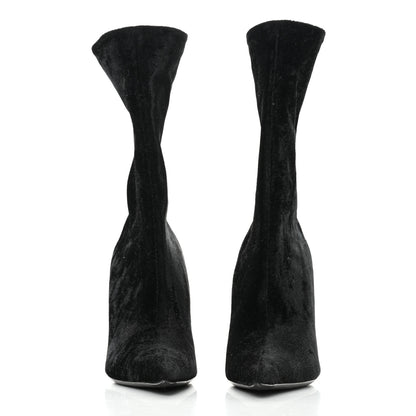 Balenciaga Velvet Spandex Extreme Pointed Toe Knife Ankle Boots 36 Black 2 of 7