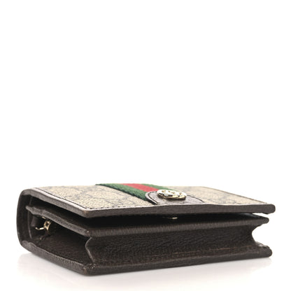 Gucci GG Supreme Monogram Web Ophidia Small Wallet Beige Dark Brown Beige Dark Brown 4 of 8