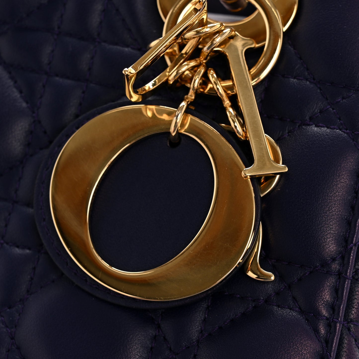 Lambskin Cannage Small Jeweled Owl Lady Dior Blue