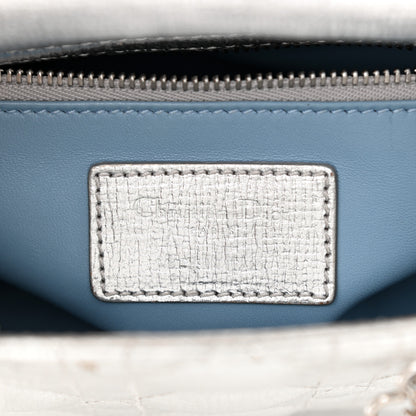 Christian Dior Metallic Grained Calfskin Cannage Small Lucky Badges My Lady Dior Silver 6 of 14