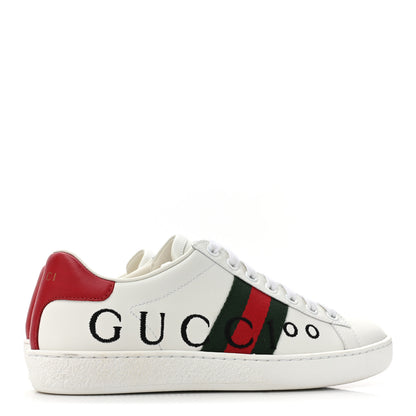 Gucci Calfskin Gucci 100 Womens Ace Sneakers 35 White Hibiscus Red 5 of 11