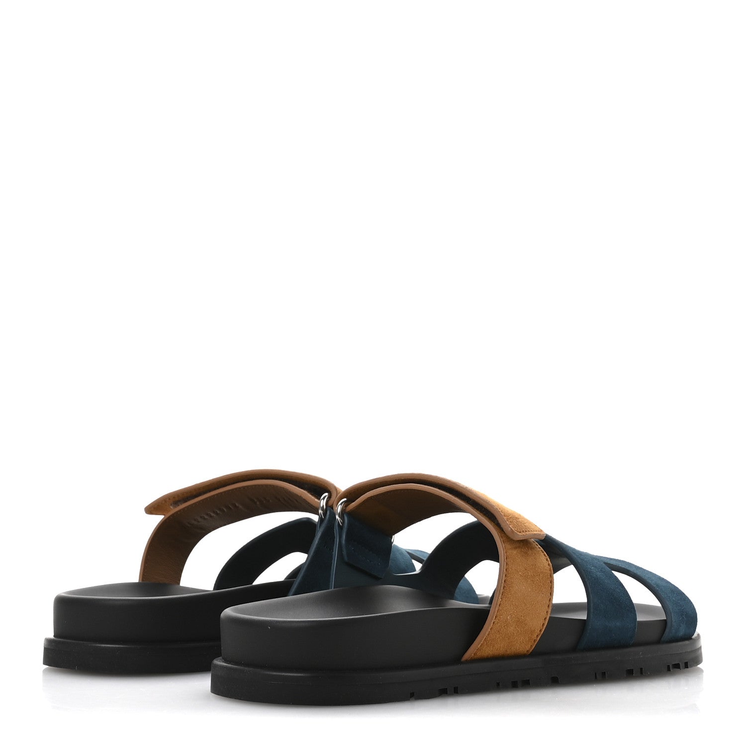 Hermes Suede Goatskin Womens Chypre Sandals 38.5 Vert Mousse Naturel 5 of 8
