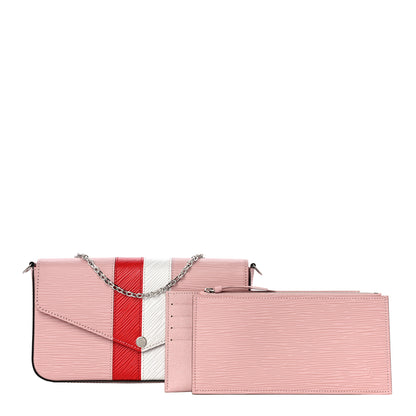 Louis Vuitton Epi Pochette Felicie Rose Ballerine Stripe 2 of 10