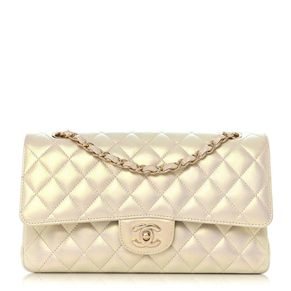 Chanel Iridescent Lambskin Quilted Medium Double Flap Ivory 1 of 12