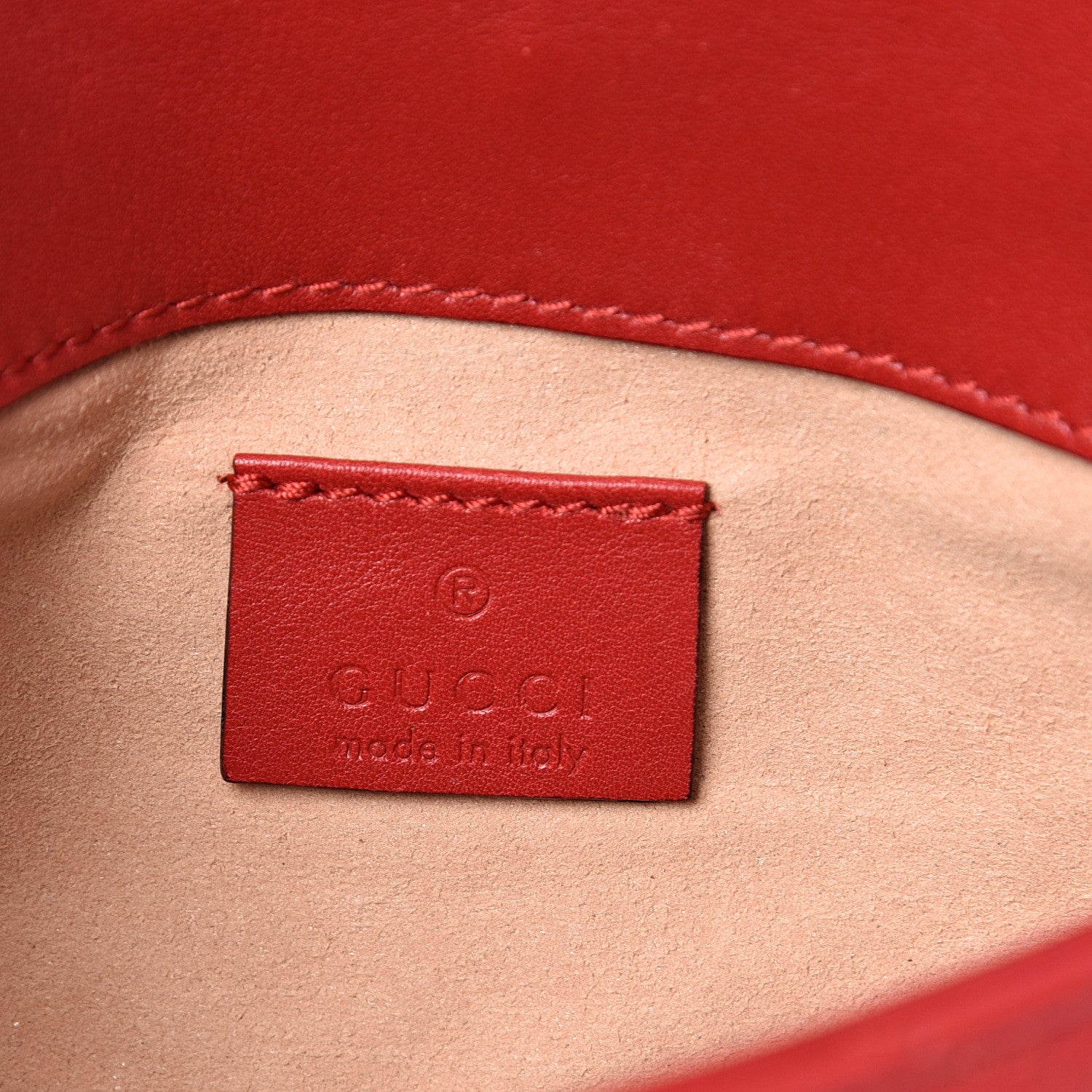 Gucci Calfskin Matelasse Super Mini GG Marmont Shoulder Bag Hibiscus Red 5 of 14