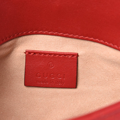 Gucci Calfskin Matelasse Super Mini GG Marmont Shoulder Bag Hibiscus Red 5 of 14