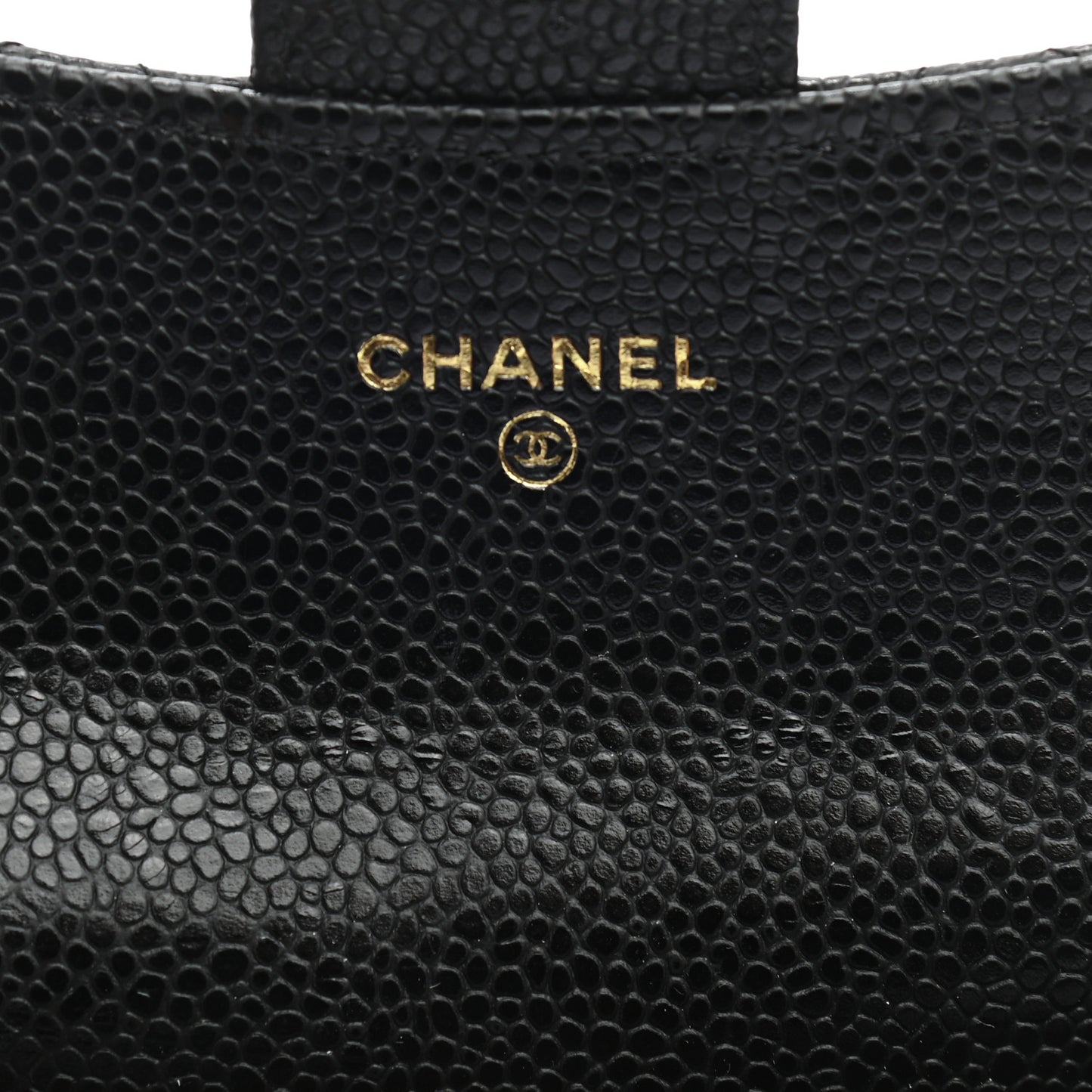 Caviar Quilted Flap Card Holder Wallet Black