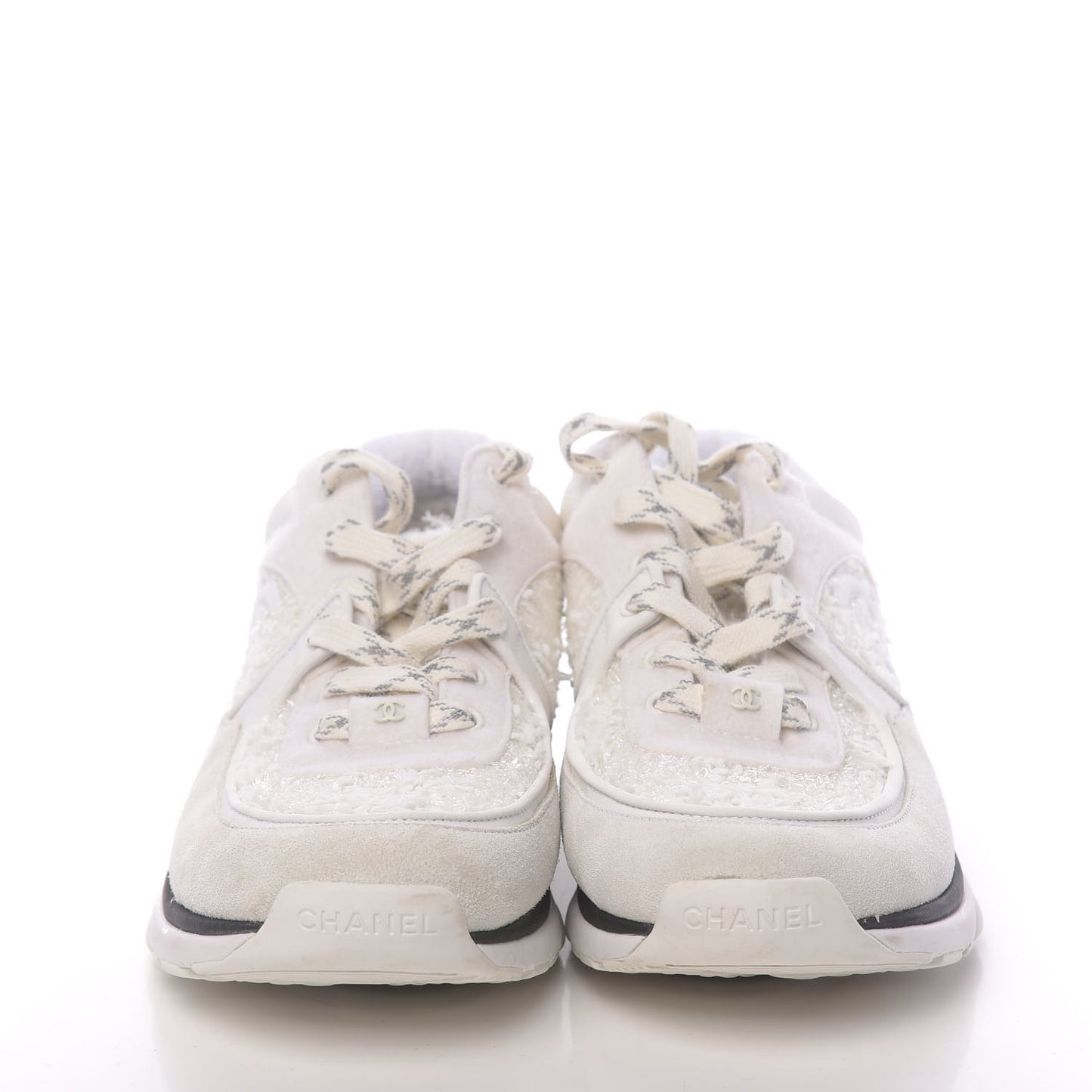 Velour Tweed CC Sneakers 39.5 White