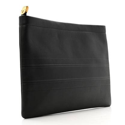 Christian Dior Calfskin Medium Diordouble Zip Pouch Black 3 of 10