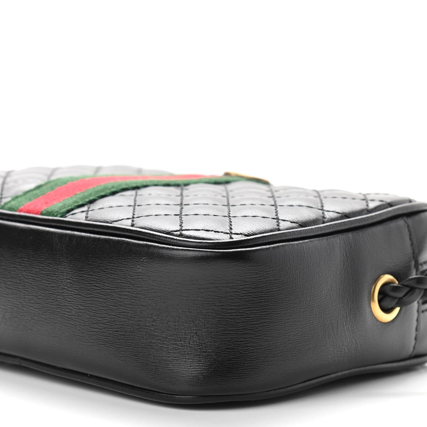 Calfskin Trapuntata Web Mini GG Shoulder Bag Black