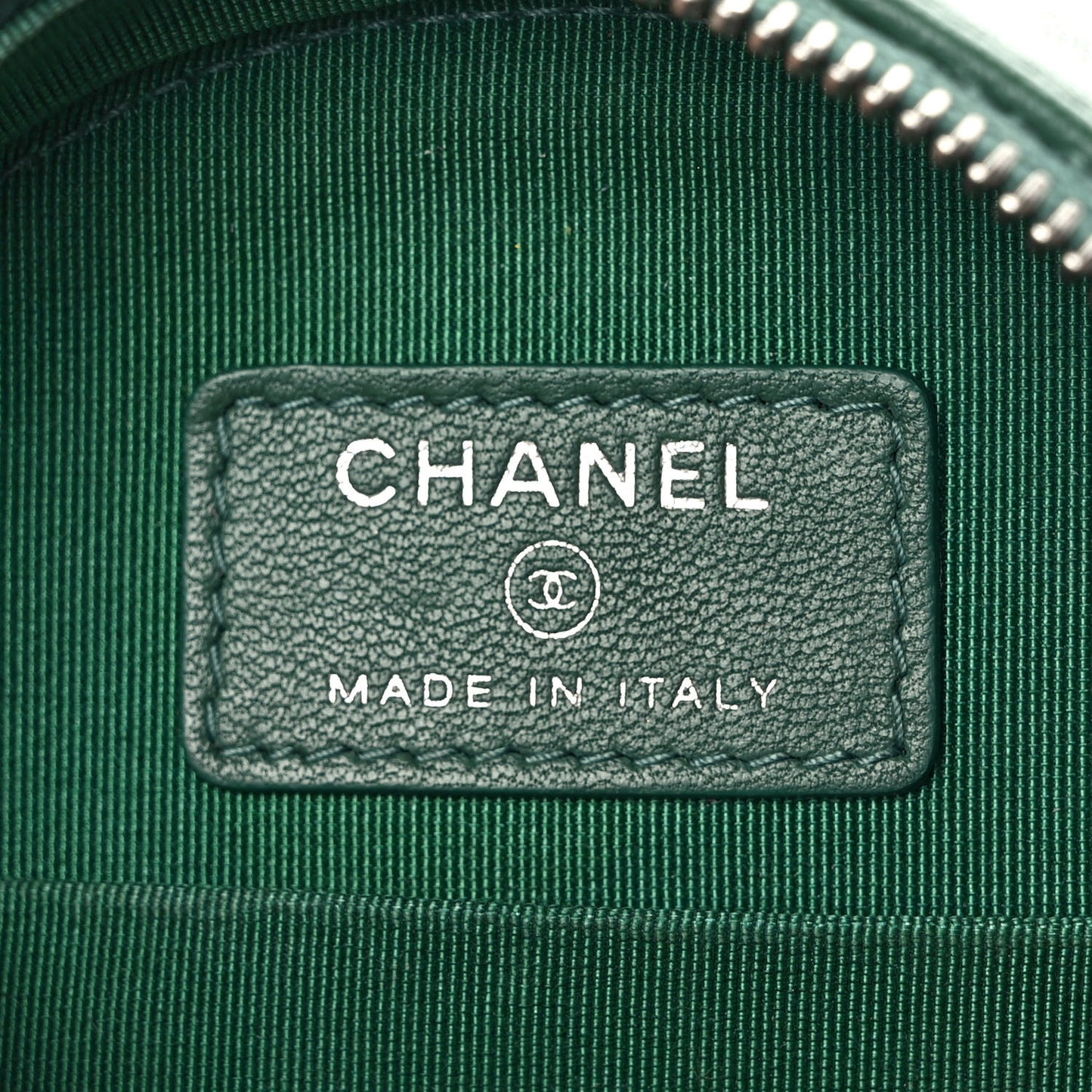 Lambskin Quilted Round Clutch With Chain Green