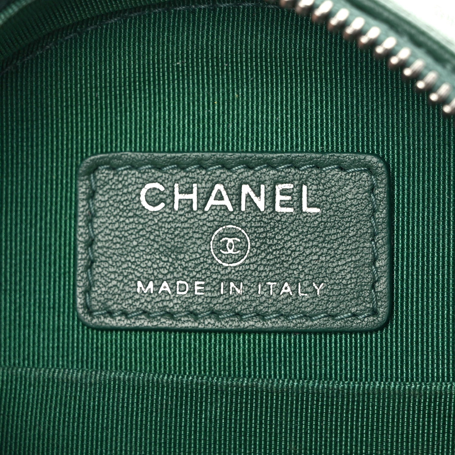 Chanel Lambskin Quilted Round Clutch With Chain Green 5 of 7