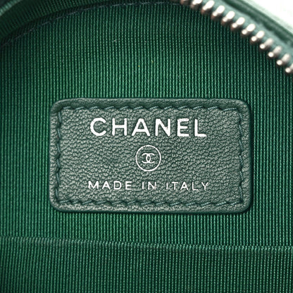 Chanel Lambskin Quilted Round Clutch With Chain Green 5 of 7