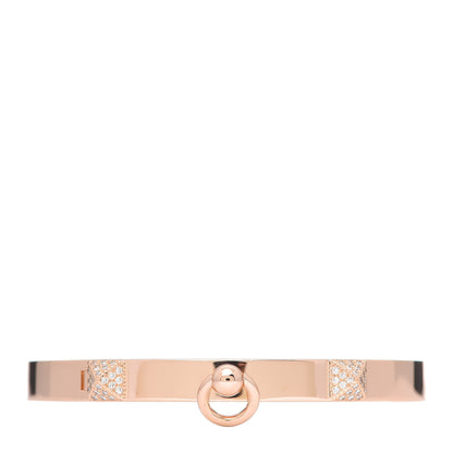 Hermes 18K Rose Gold Diamond PM Collier De Chien Bracelet SH 1 of 6